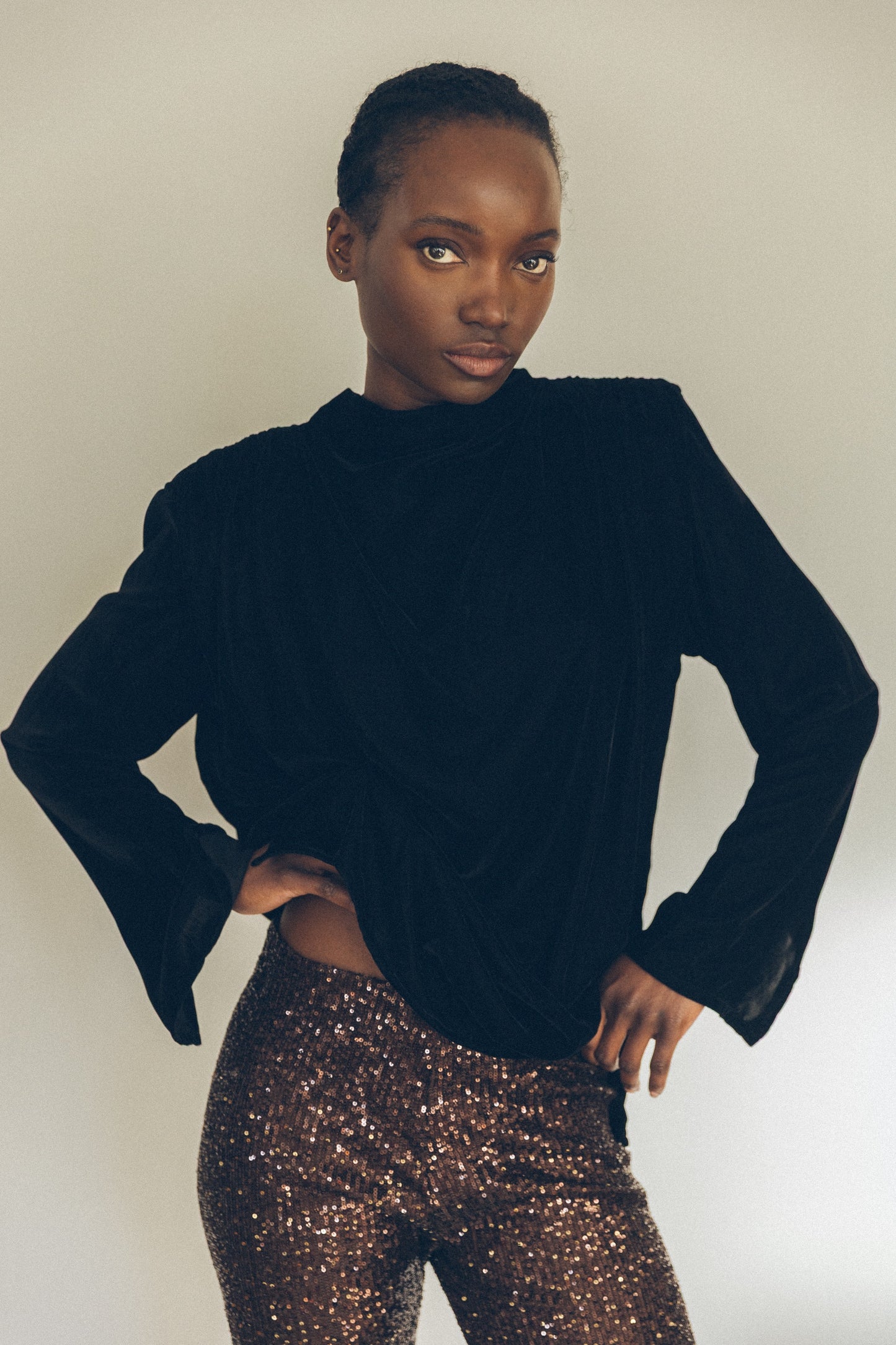 1973 VELVIT DRAPED TOP